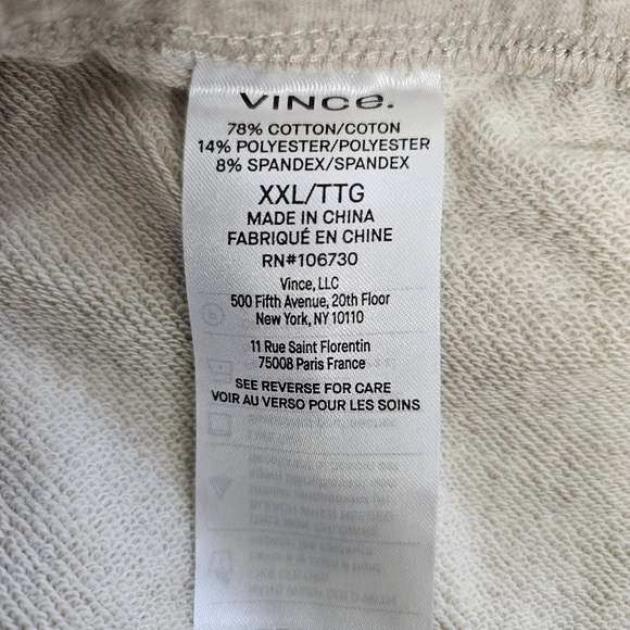 NWT Vince Lounge Sweatpants XXL Oatmeal Beige Cotton Blend Relaxed Fit $225 Msrp - Picture 6 of 8
